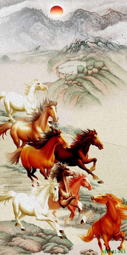 Tranh ngựa - bát mã - Mã đáo MBM2-063